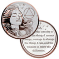 Woman's Serenity Token Sobriety Coin Gift Set Rose Gold