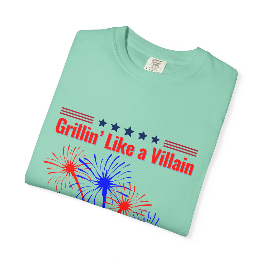 Grillin' Like a Villain Unisex T-Shirt | Patriotic BBQ Tee with Eagle Design