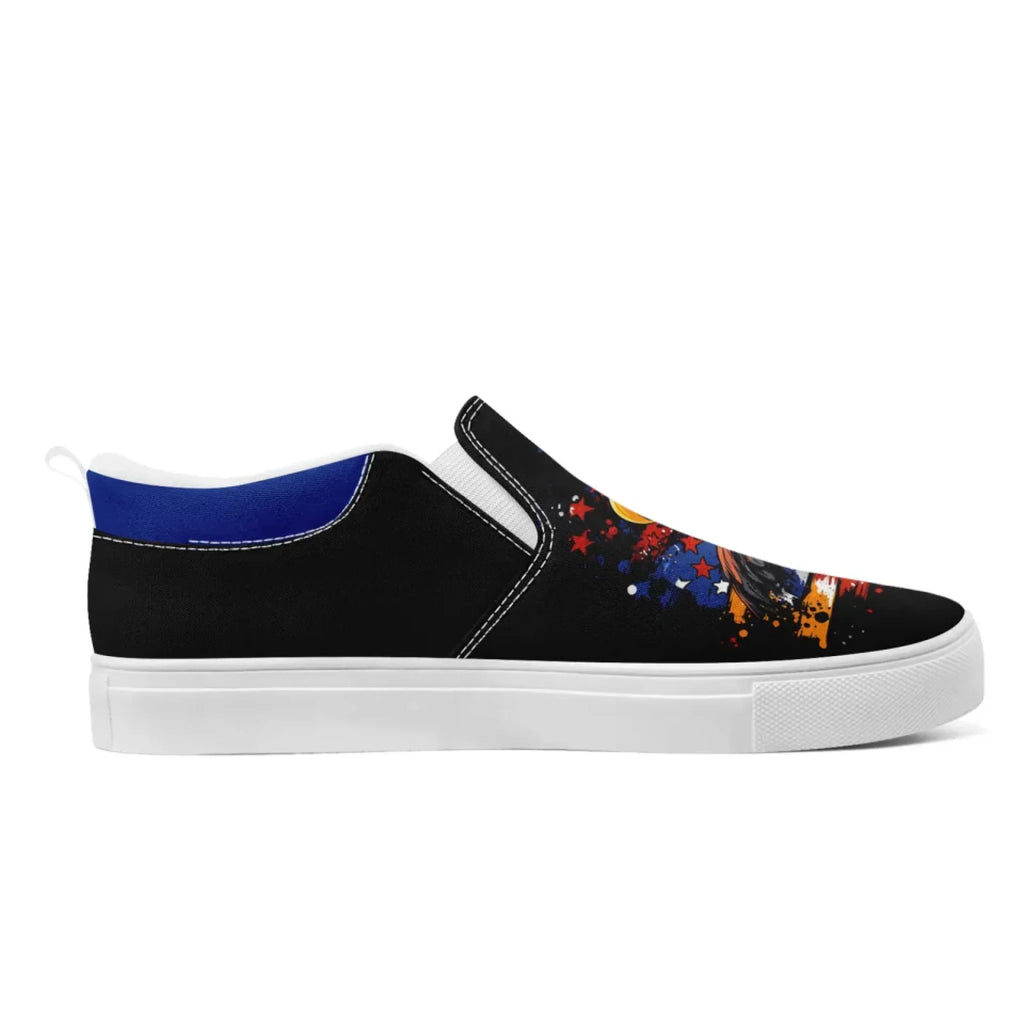Personalized Patriotic Sneakers, Custom US Flag Shoes, Pride Flag Slip On Shoes