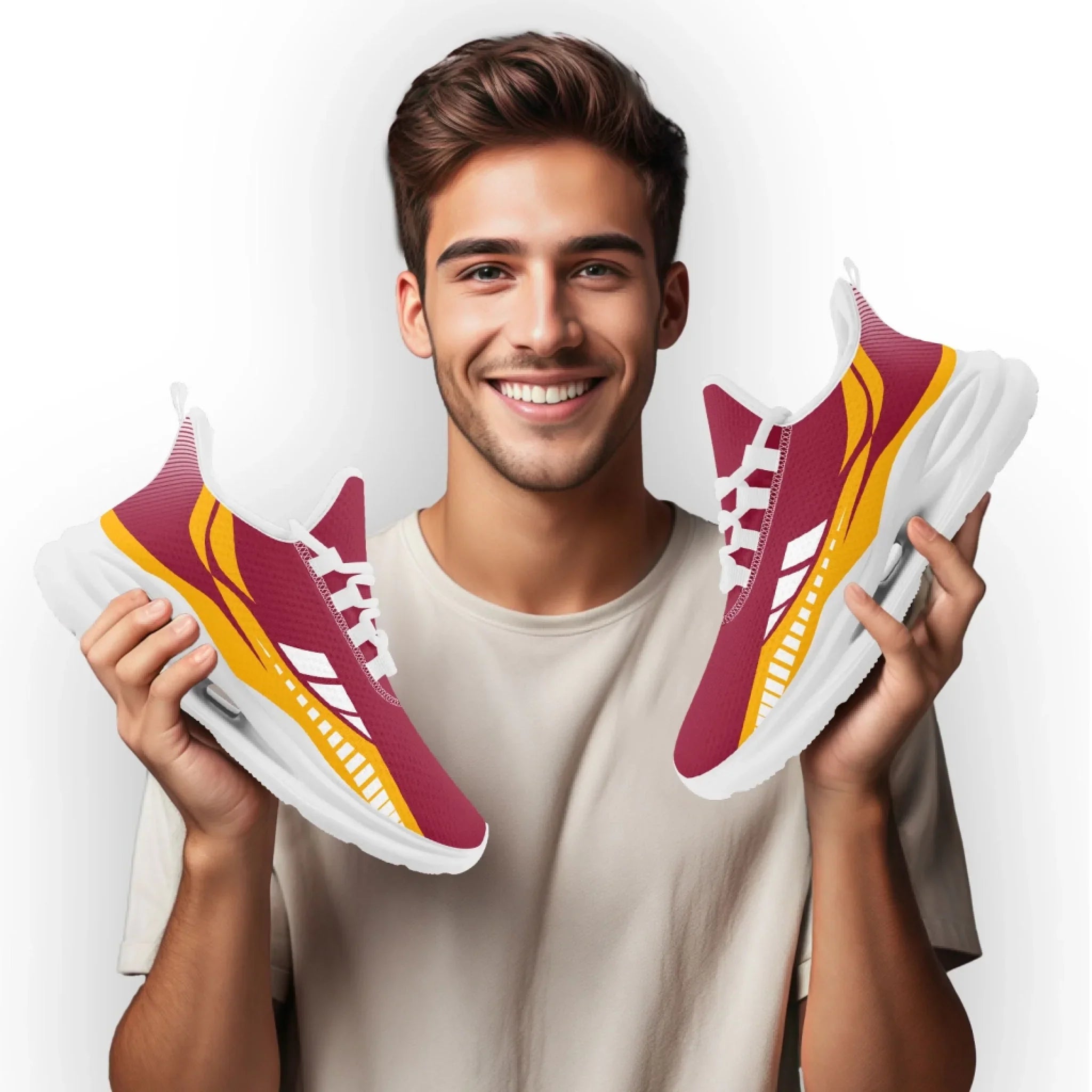 Personalized Company Logo Print Sneakers, Custom Lightweight Sneakers Workplace Walking Shoe
