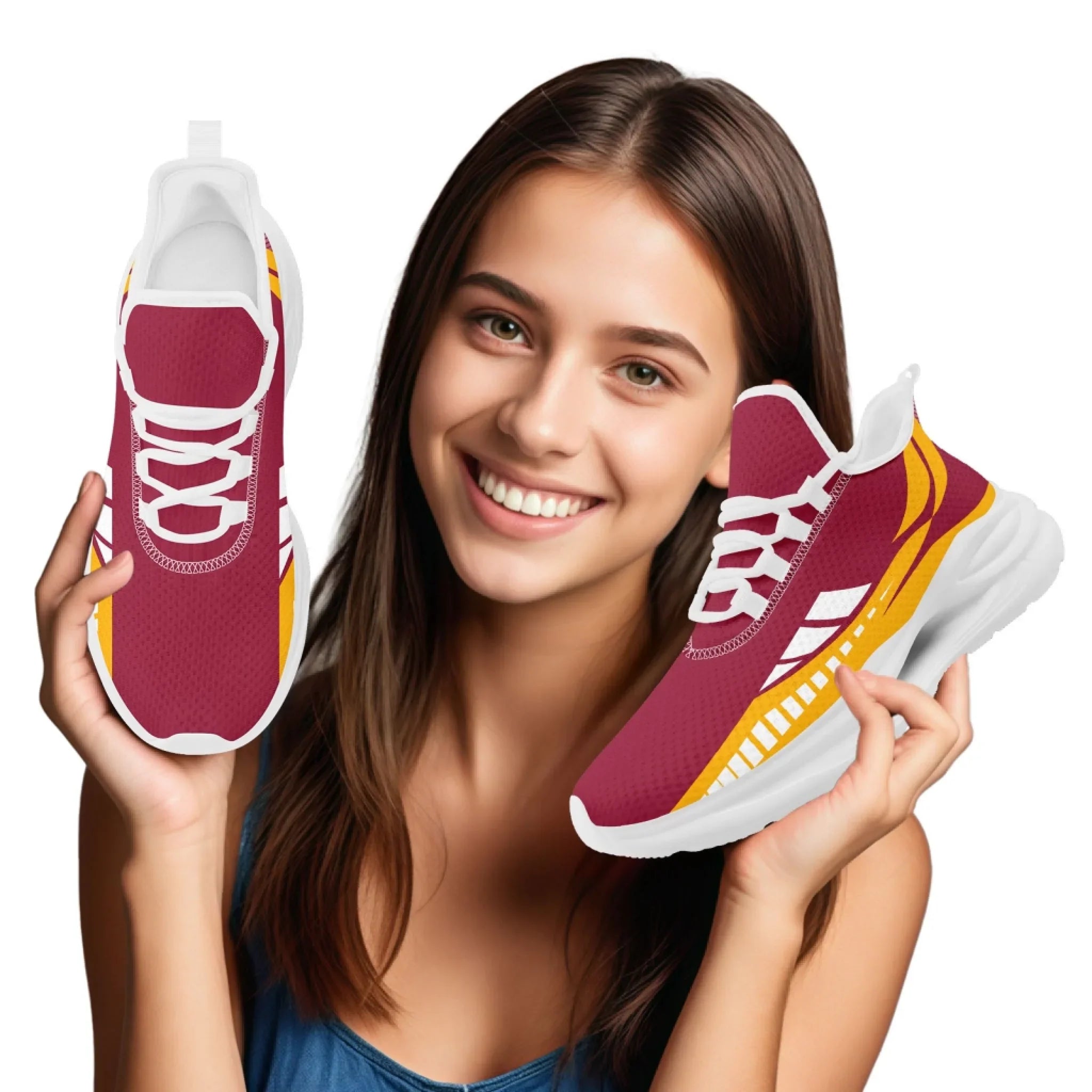 Personalized Company Logo Print Sneakers, Custom Lightweight Sneakers Workplace Walking Shoe
