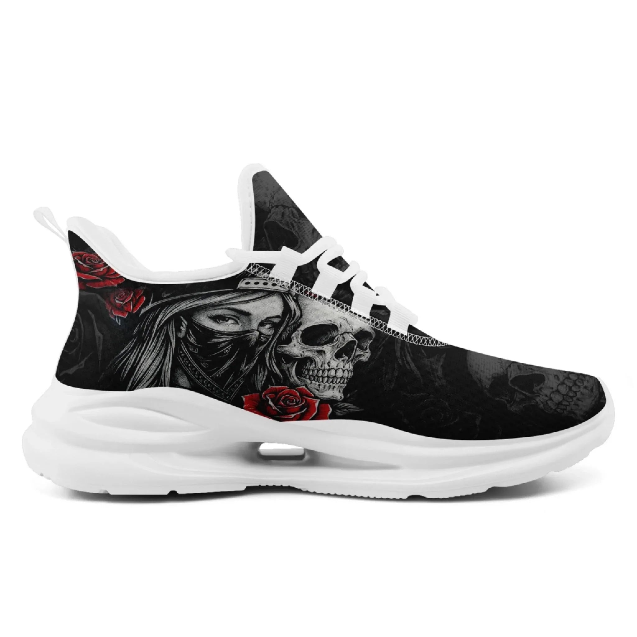 Personalized Skull Fashion Sneakers, Dark Soul Walking Shoes,Comfortable Gothic Street Style