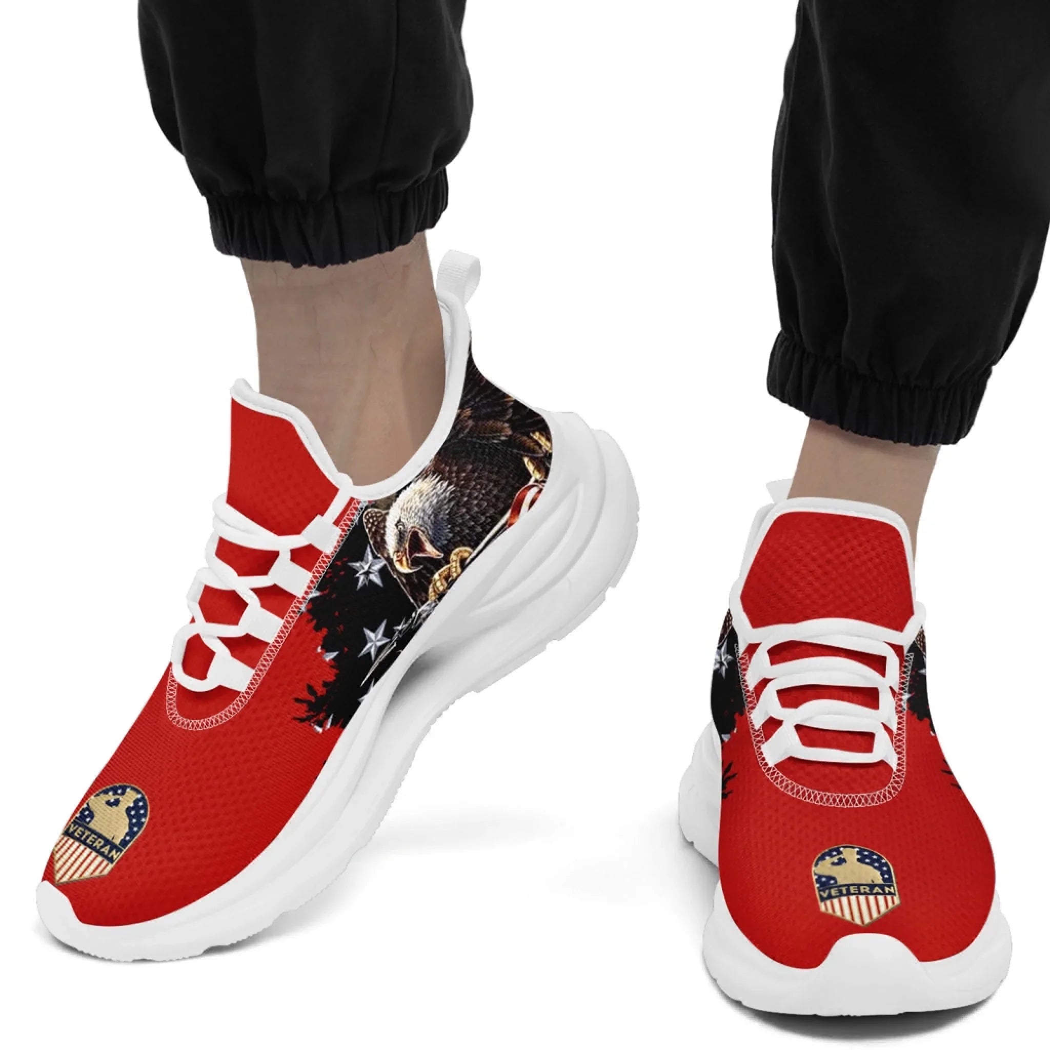 Personalized USA Flag Print Sneakers, Custom Patriotic and Pride Walking Shoes, Unisex Sports Shoes