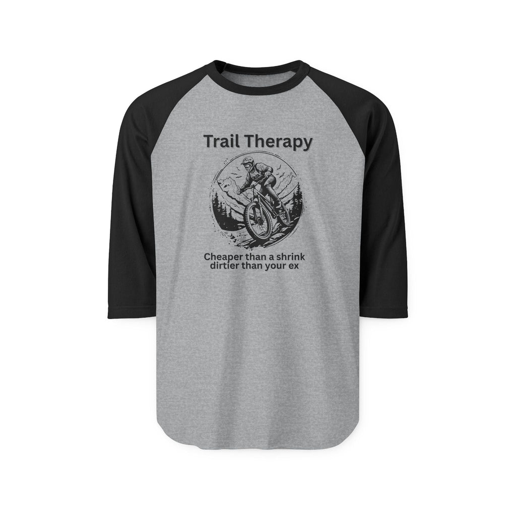 Trail Therapy - Raglan Shirt, Funny Sports Tee, Casual Wear, Gift for Klunkers