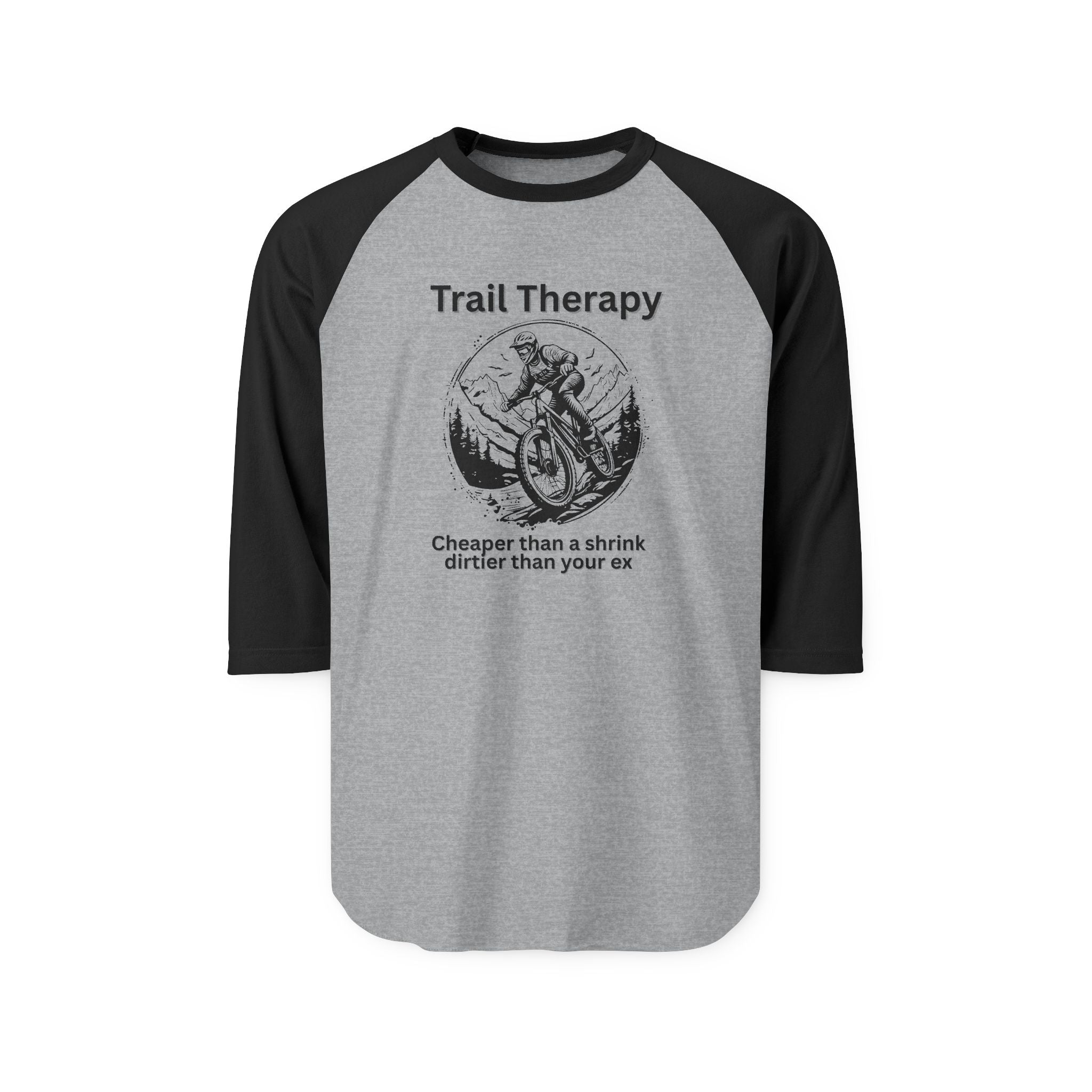 Trail Therapy - Raglan Shirt, Funny Sports Tee, Casual Wear, Gift for Klunkers