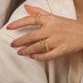 GlimmerFold Dual Band Ring