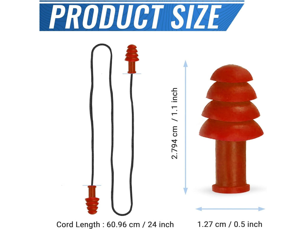 Tactical Ready Earplugs: Washable Corded (100 Pairs)