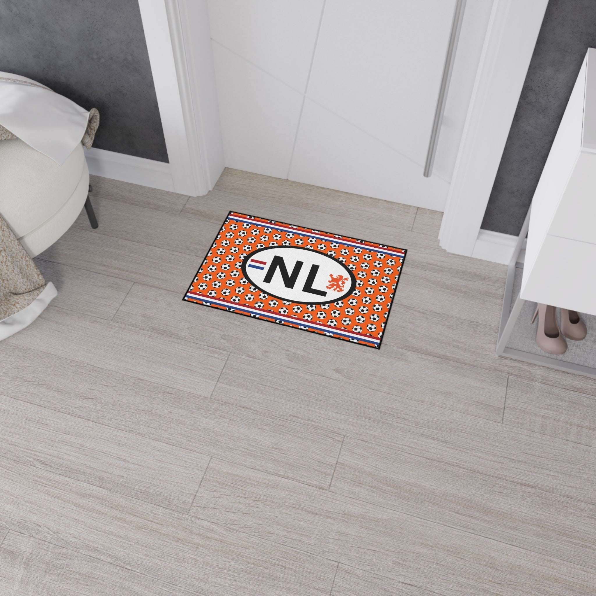 Voetbalmat - Hou je plekkie vrij in the kroeg tijdens EK/WK of versier je badkamer - Soccer-Themed Heavy Duty Floor Mat, Sports Entryway Rug, Durable Doormat, Game Room Decor, Netherlands Football Mat