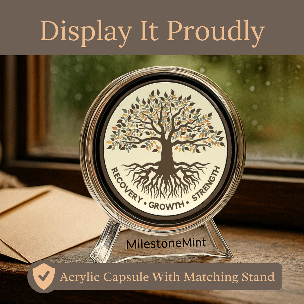 Tree of Life Affirmation Sobriety Coin Gift Set - Limited Edition