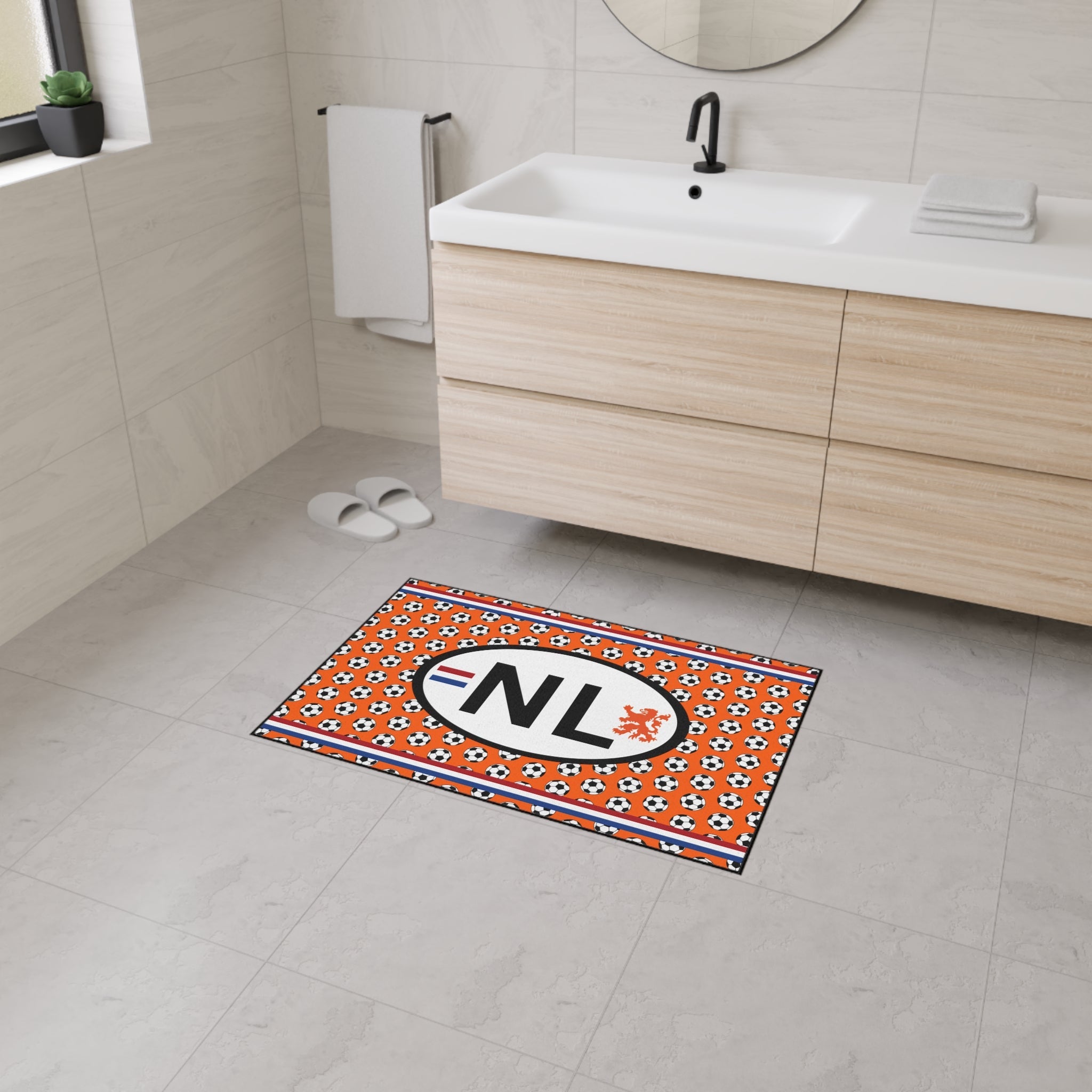 Voetbalmat - Hou je plekkie vrij in the kroeg tijdens EK/WK of versier je badkamer - Soccer-Themed Heavy Duty Floor Mat, Sports Entryway Rug, Durable Doormat, Game Room Decor, Netherlands Football Mat
