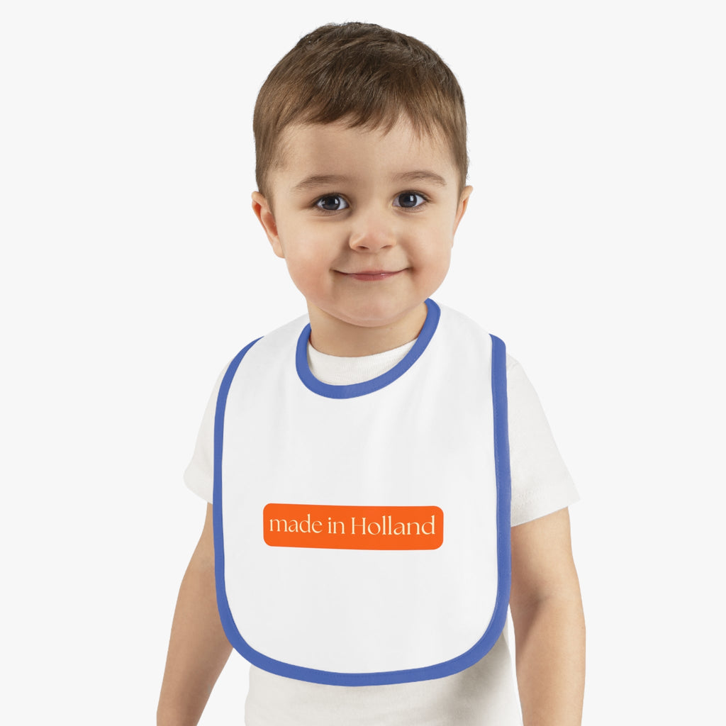 Made in Holland Bib, Dutch Gift for New Parents, Stylish Baby Accessory, Perfect for Baby Showers, Baby Feeding