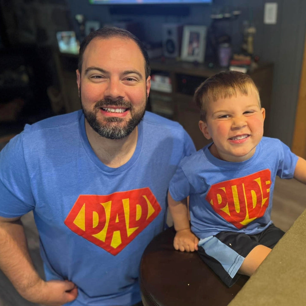 Super Dad / Super Dude - Set of 2 Lakeside Blue Tees