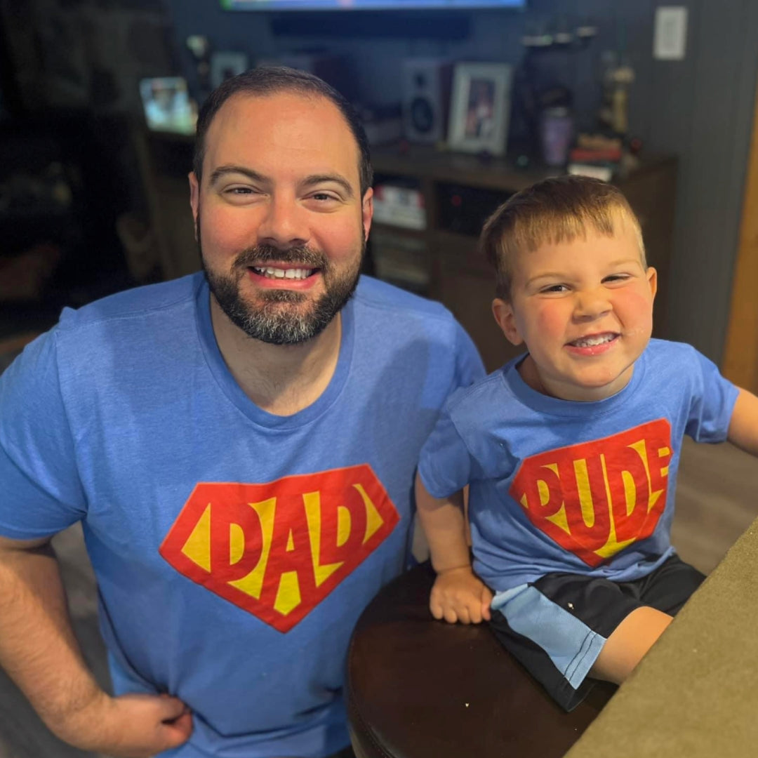 Super Dad / Super Dude - Set of 2 Lakeside Blue Tees