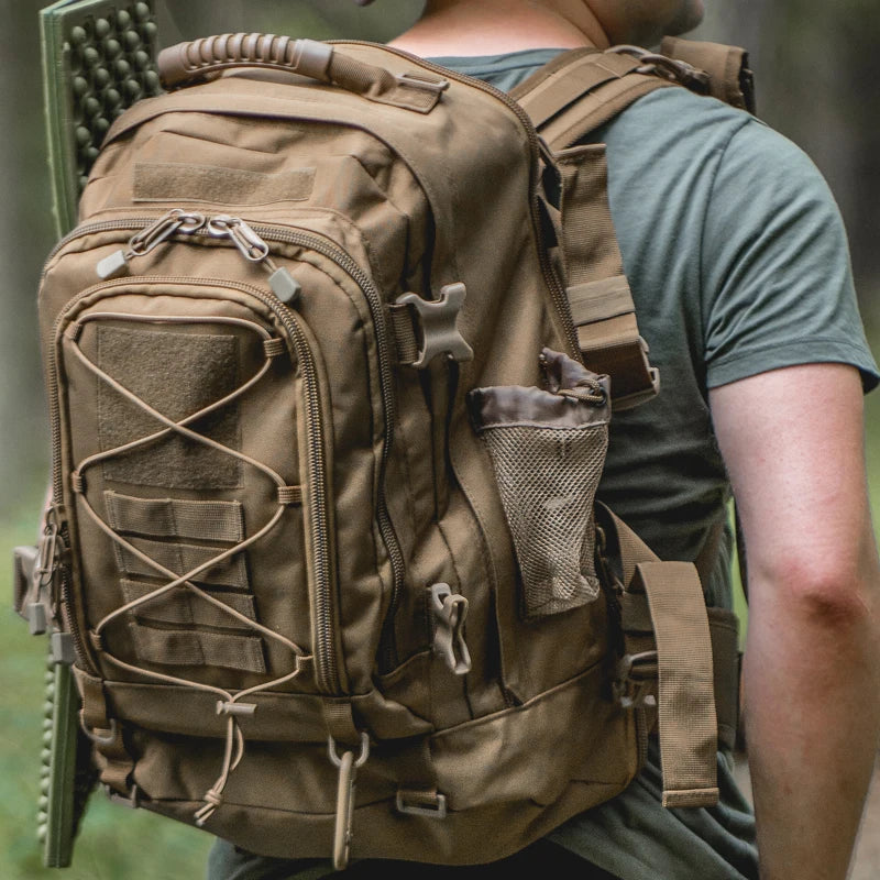 Expandable 40-65L Tactical Backpack – Military Molle Hiking & Camping Rucksack, Water-Resistant Travel Pack
