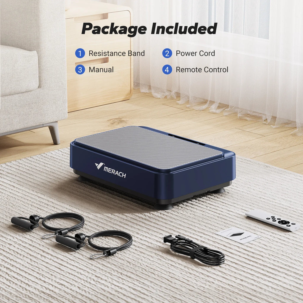 Vibration Plate Exercise Machine – 99-Speed Whole Body Vibration Platform with Remote & Resistance Bands for Weight Loss Pain Relief & Better Sleep