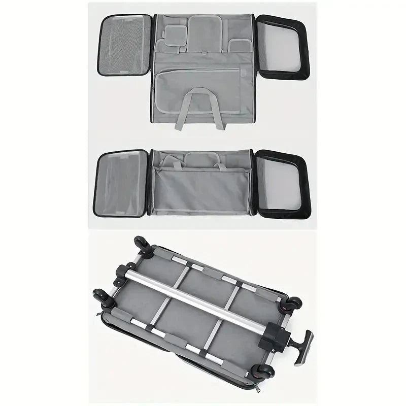 Extra Large Foldable Pet Trolley Carrier - Detachable Dog & Cat Travel Bag, 44 x 60 x 39 cm (17.3 x 23.6 x 15.4 in)
