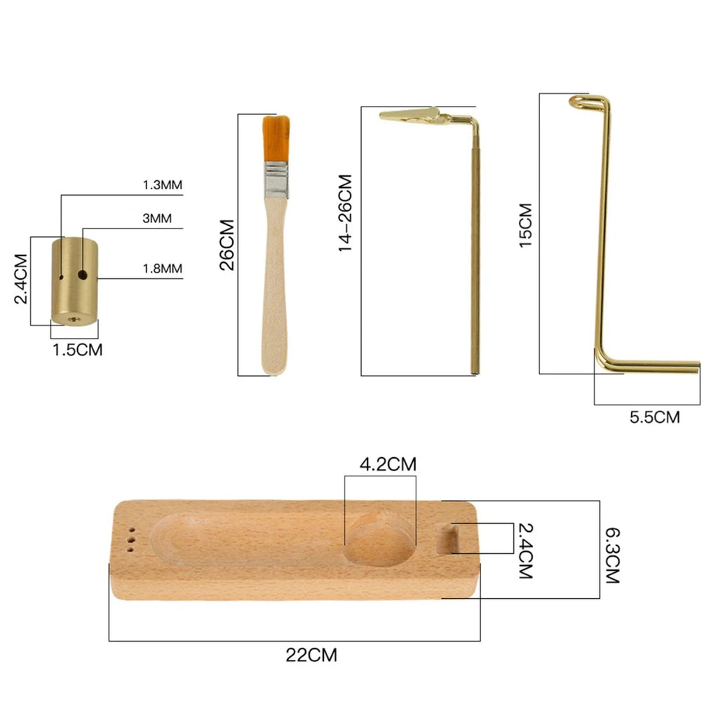 Palo Santo and Incense Holder - Wooden & Metal Desktop Burner for Sage, Incense Sticks & Candles, Tabletop Centerpiece for Meditation & Home Decor