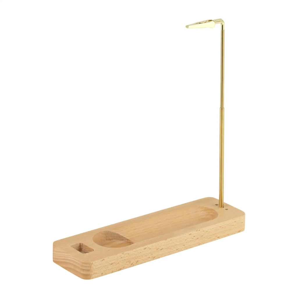 Palo Santo and Incense Holder - Wooden & Metal Desktop Burner for Sage, Incense Sticks & Candles, Tabletop Centerpiece for Meditation & Home Decor