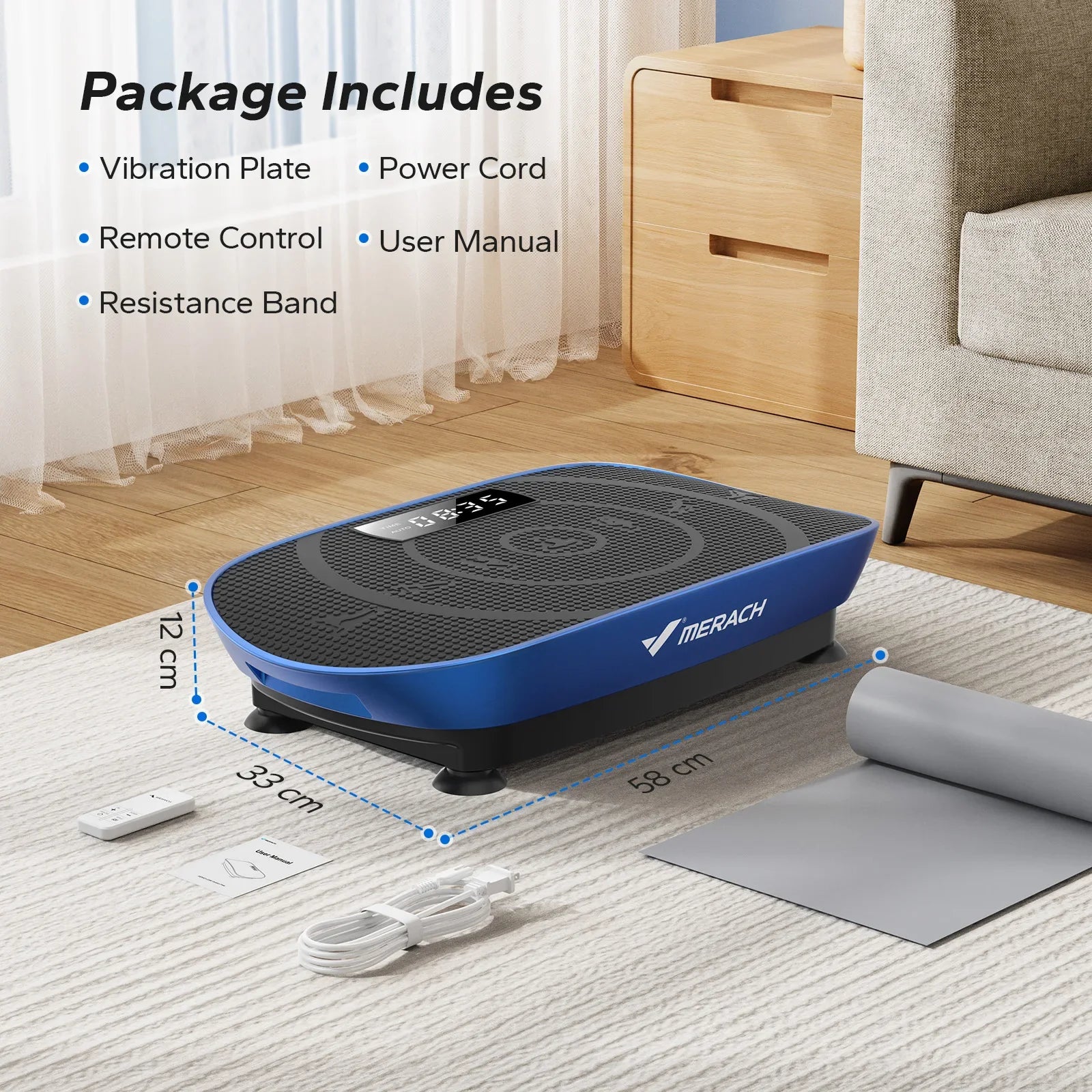Whole-Body Vibration Plate Exercise Machine with Bluetooth – Power Fitness Platform for Weight Loss & Toning