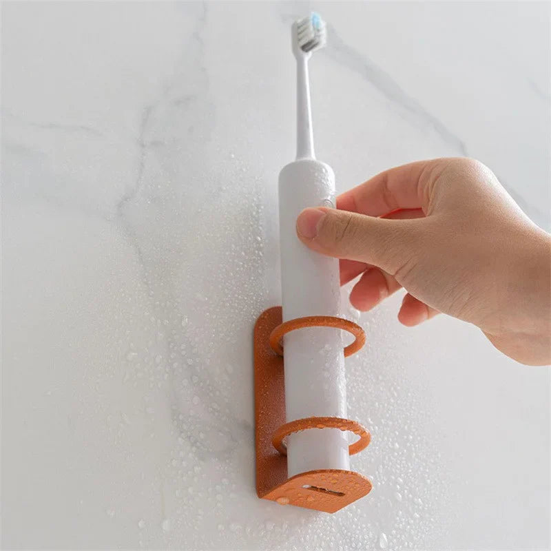 Wall-Mounted Punch-Free Electric Toothbrush and Razor Holder - Bathroom Toothbrush Organizer Shelf