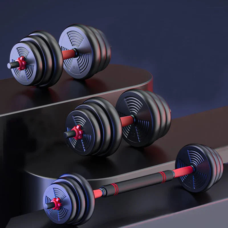 Adjustable Dumbbell to Barbell Set 5–44 lb (2.5–20 kg) Anti-Slip Grip Home Gym