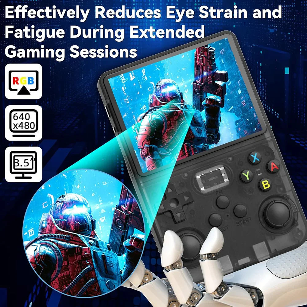 Retro Handheld Game Console 3.5-Inch (8.9 cm) IPS Screen Linux Portable Player, 15,000+ Games, Dual 3D Joysticks, USB-C