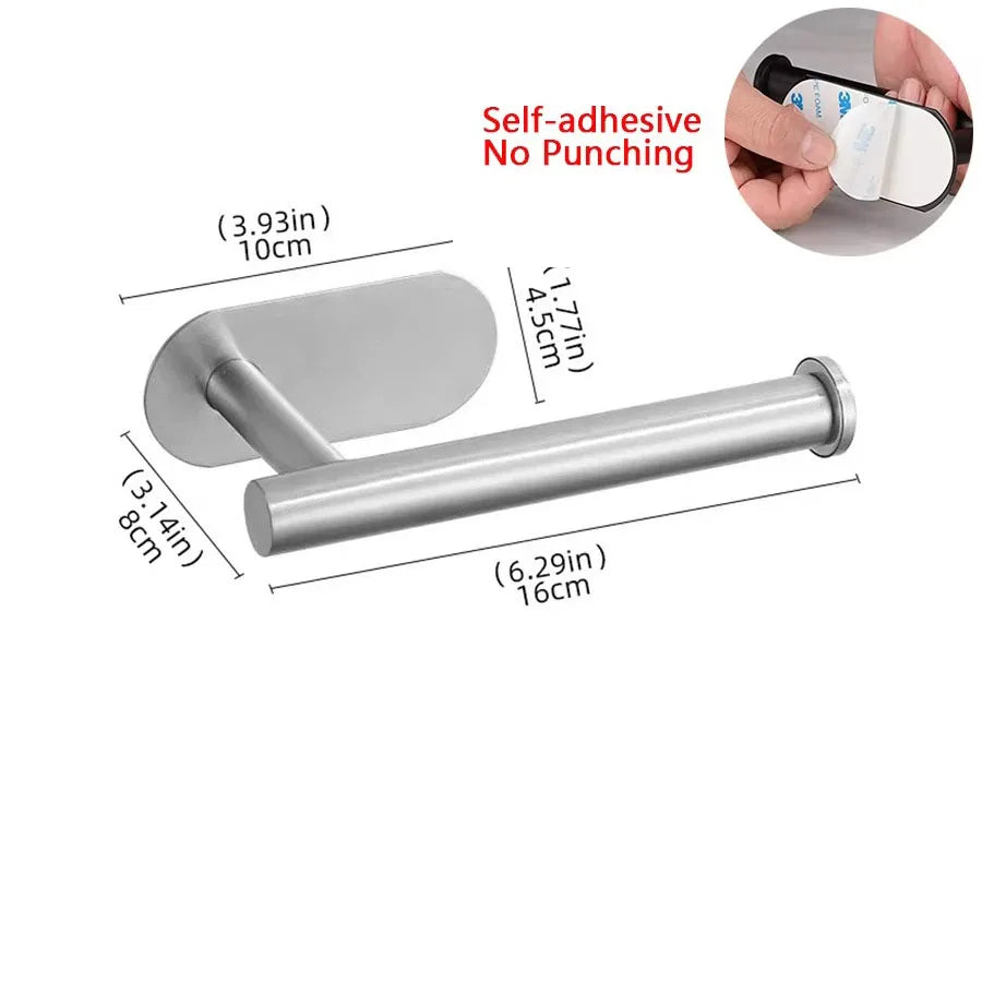 Wall-Mounted Toilet Paper Holder with Shelf - Aluminum Alloy Rustproof Bathroom Roll Holder