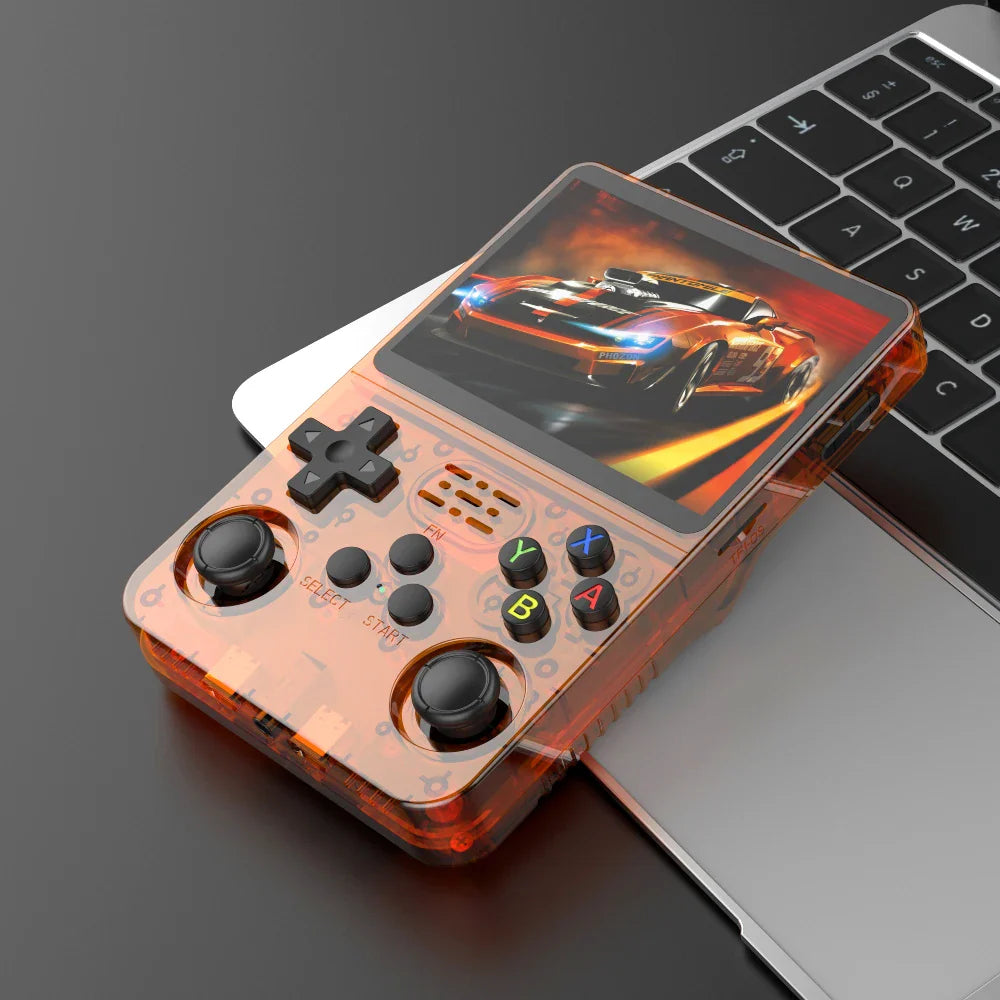 128GB Open-Source Linux Handheld Game Console 3.5-inch IPS Screen Orange - Portable Retro Pocket Player