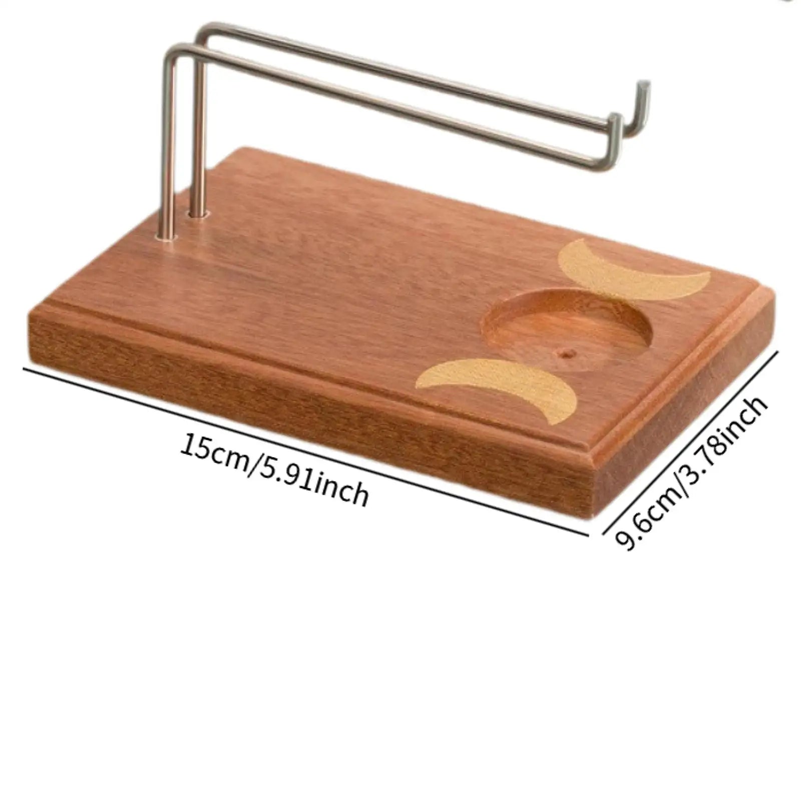 Palo Santo and Incense Holder - Wooden & Metal Desktop Burner for Sage, Incense Sticks & Candles, Tabletop Centerpiece for Meditation & Home Decor
