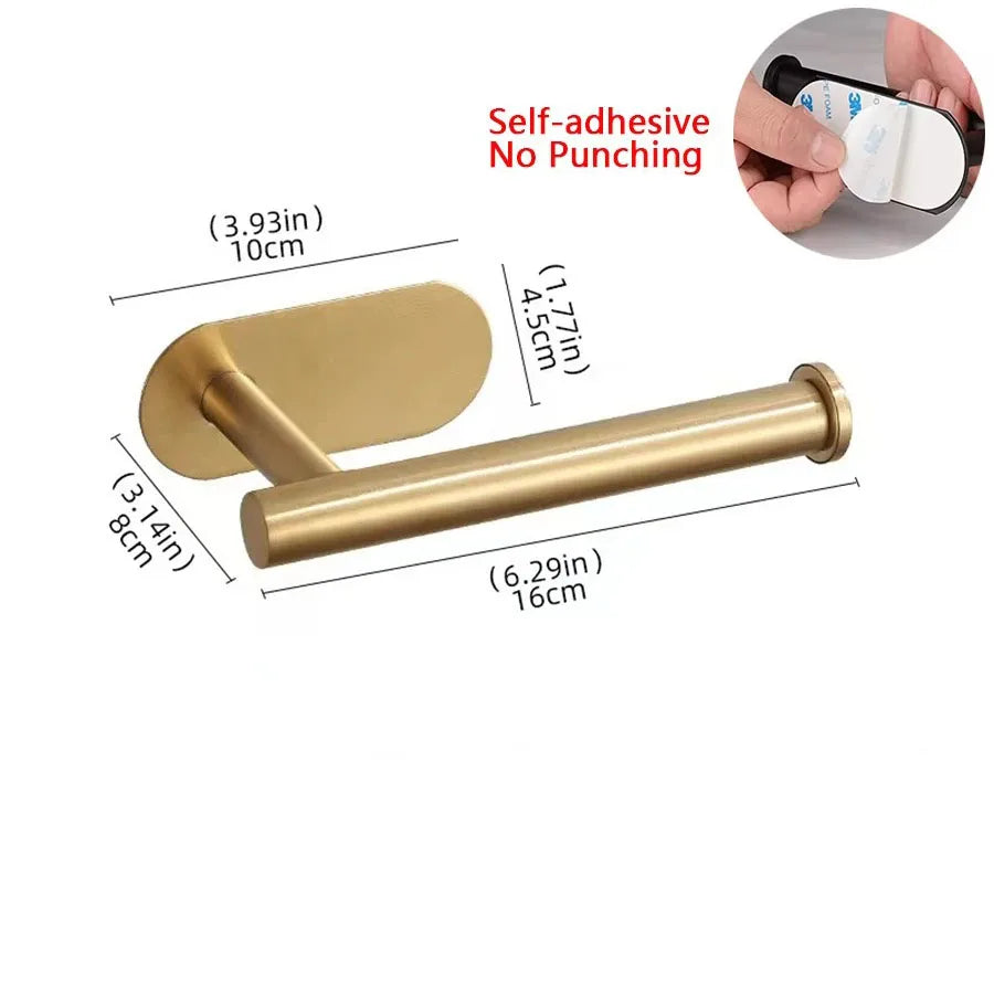 Wall-Mounted Toilet Paper Holder with Shelf - Aluminum Alloy Rustproof Bathroom Roll Holder