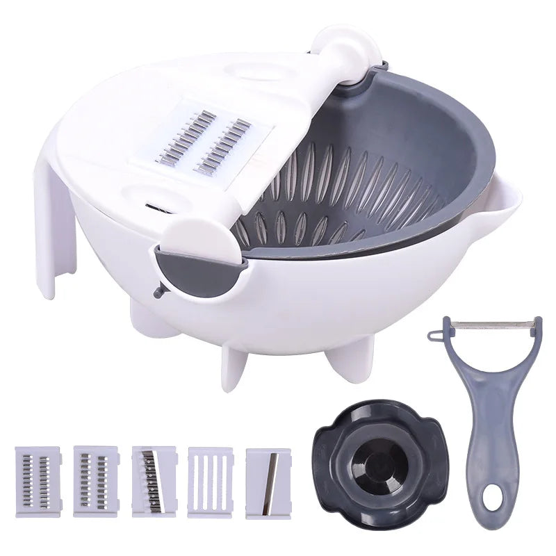 4-in-1 Rechargeable Electric Handheld Vegetable Cutter, Wireless Garlic Chopper, Onion Slicer & Shredder