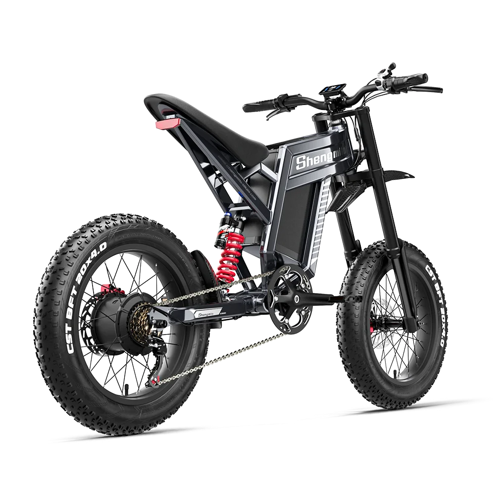 Adult 1500W Electric Fat-Tire Mountain Ebike 60V 30Ah Lithium Battery 20-inch (50.8 cm) Wheels 31-60 km Range 50+ km/h