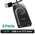 External USB Sound Card Adapter – 3.5mm Mic & Headphone Jack, USB Audio Interface for Laptop, PS5/PS4, Nintendo Switch & Smartphone (15cm / 100cm, OTG Option)
