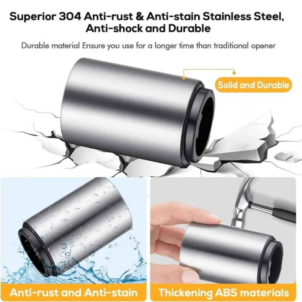 Automatic Stainless Steel Bottle Opener – Beer, Soda & Red Wine Cap Opener for Bar & Kitchen