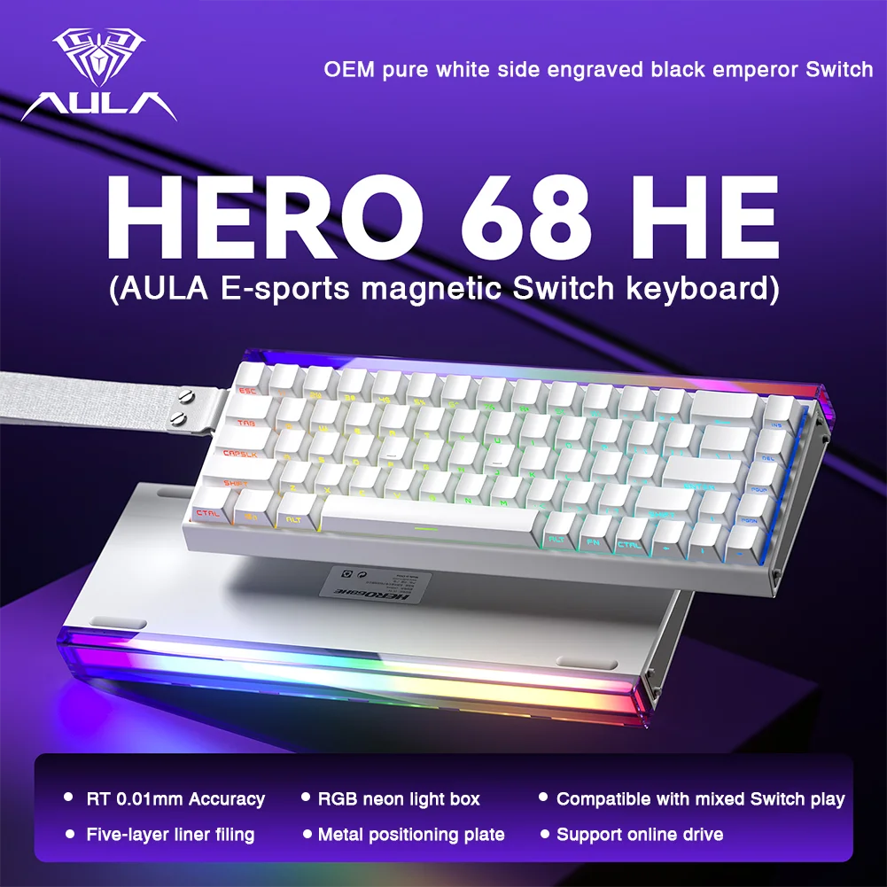 68-Key Magnetic Switch Gaming Keyboard — 8K Rapid Trigger Hot-Swap Mechanical RGB Wired