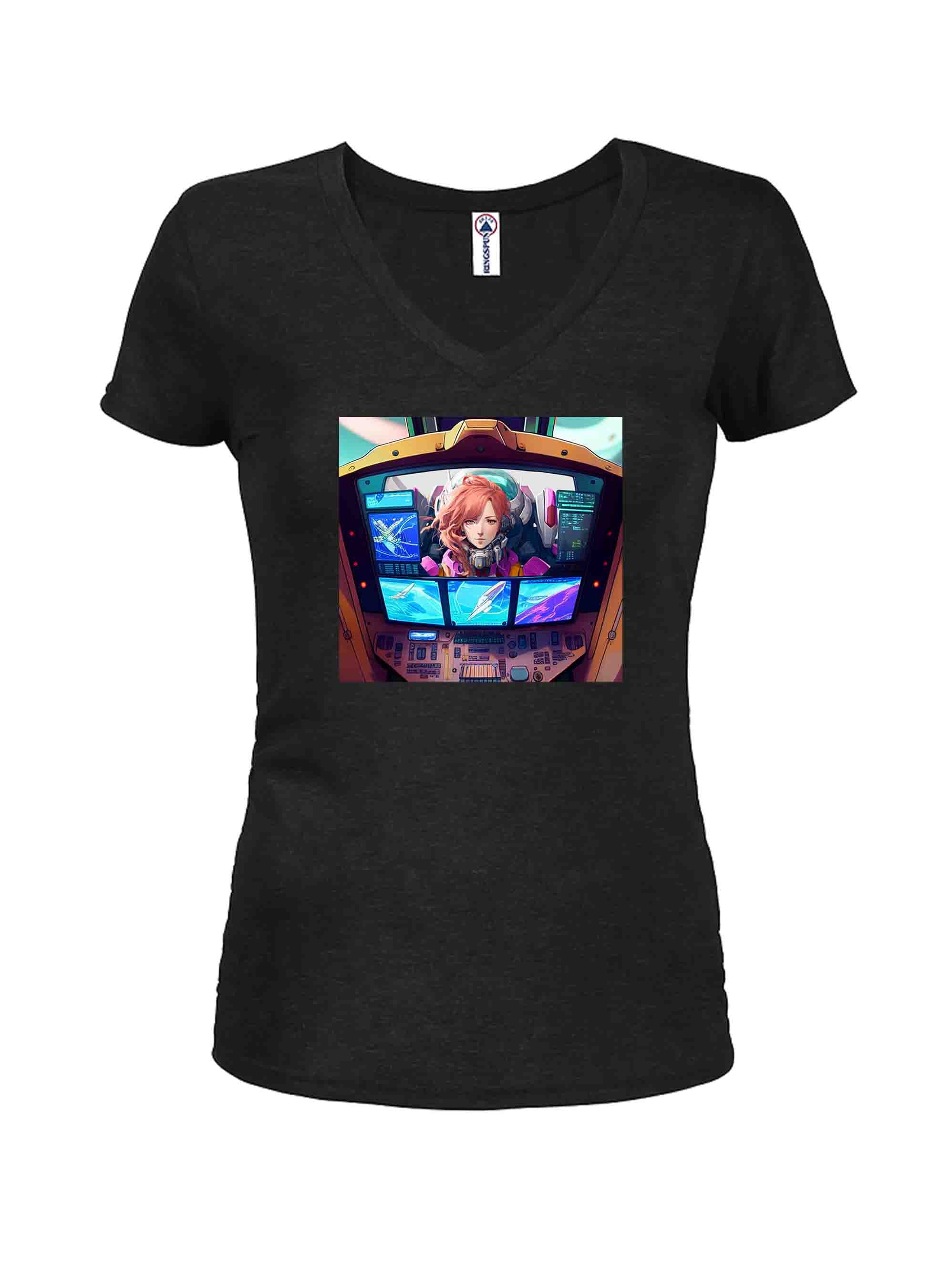 Anime - Reporting In Juniors V Neck T-Shirt