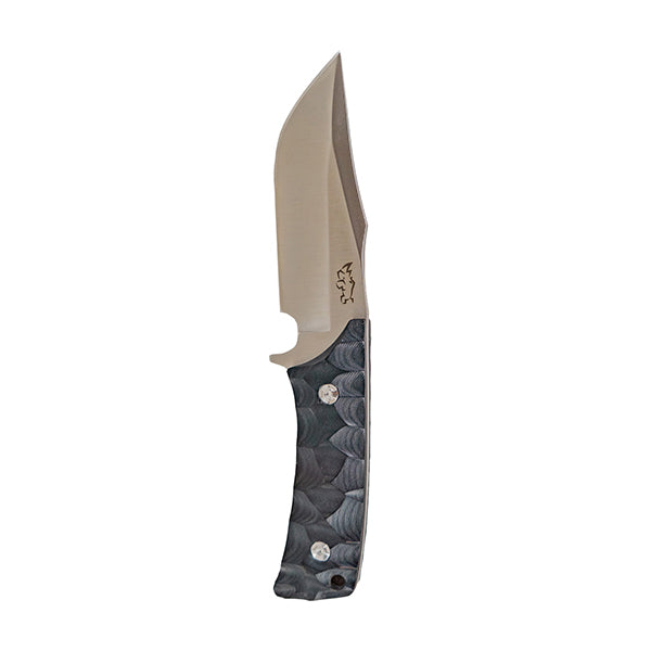 Fixed Blade Knife D2 Steel Rosewood or Ebony Handles - Hunting Leather Sheath
