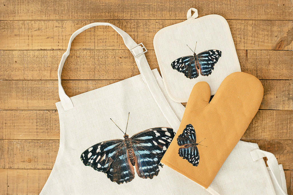 Blue Butterfly Apron, College Student Gift, Mother's Day Gift,Christmas Gift