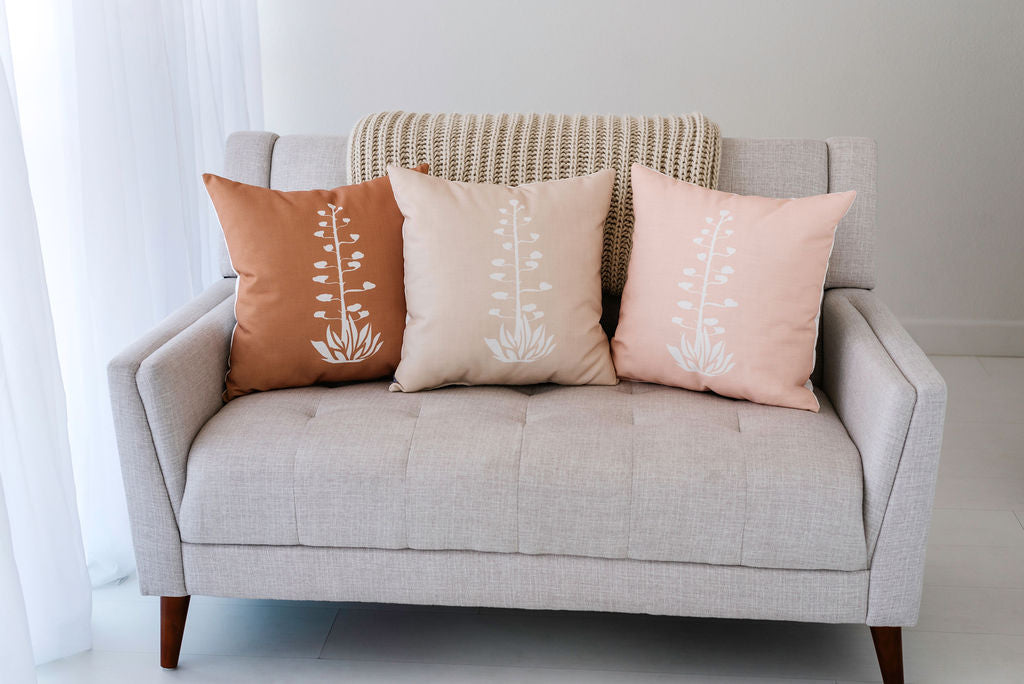 Agave Bloom Pink Linen Pillow, College Student Gift, Christmas Gift, Mother's Day Gift