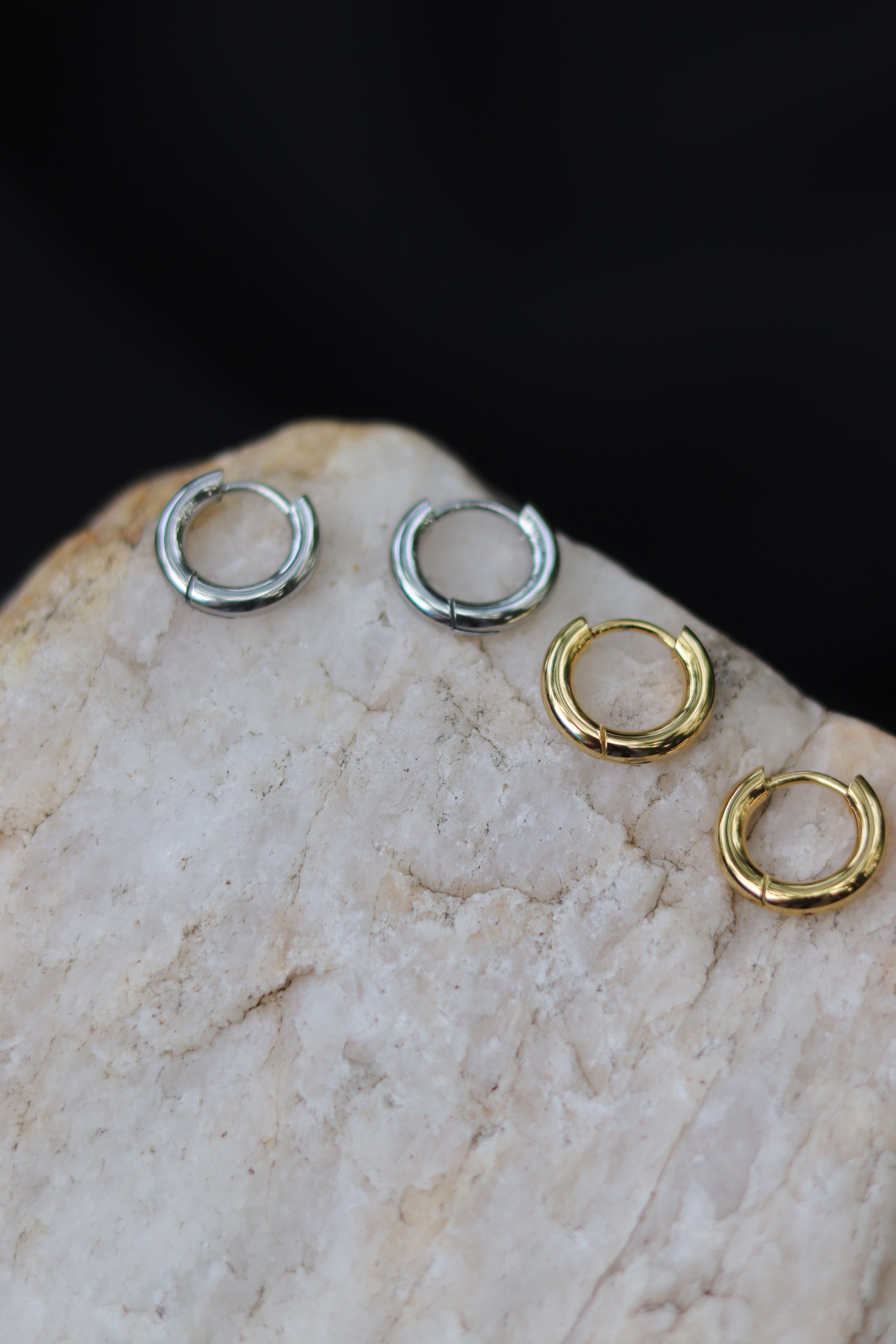 2x Mini Mara Hoops - Silver - Stainless Steel - Water Proof