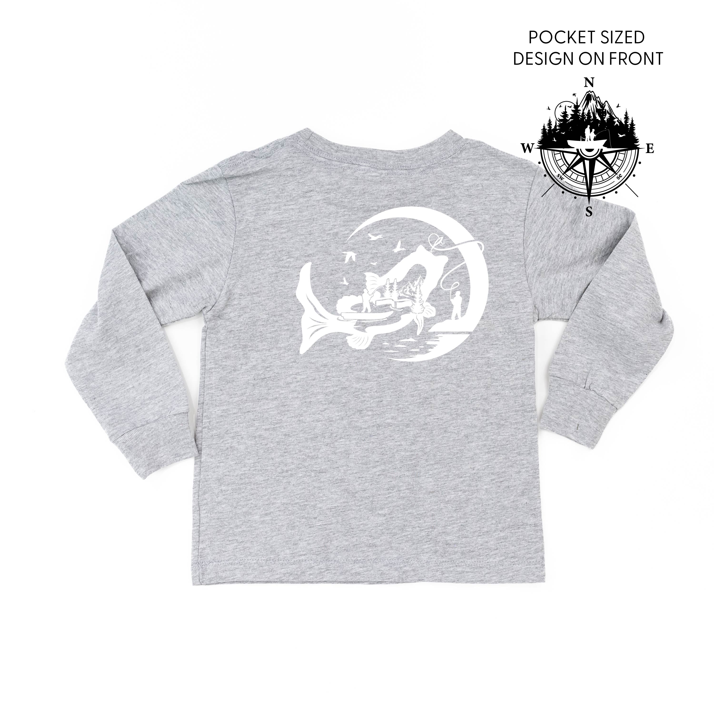 Fishing Compass - Fishing Scene (pf&b) - Child Long Sleeve Tee