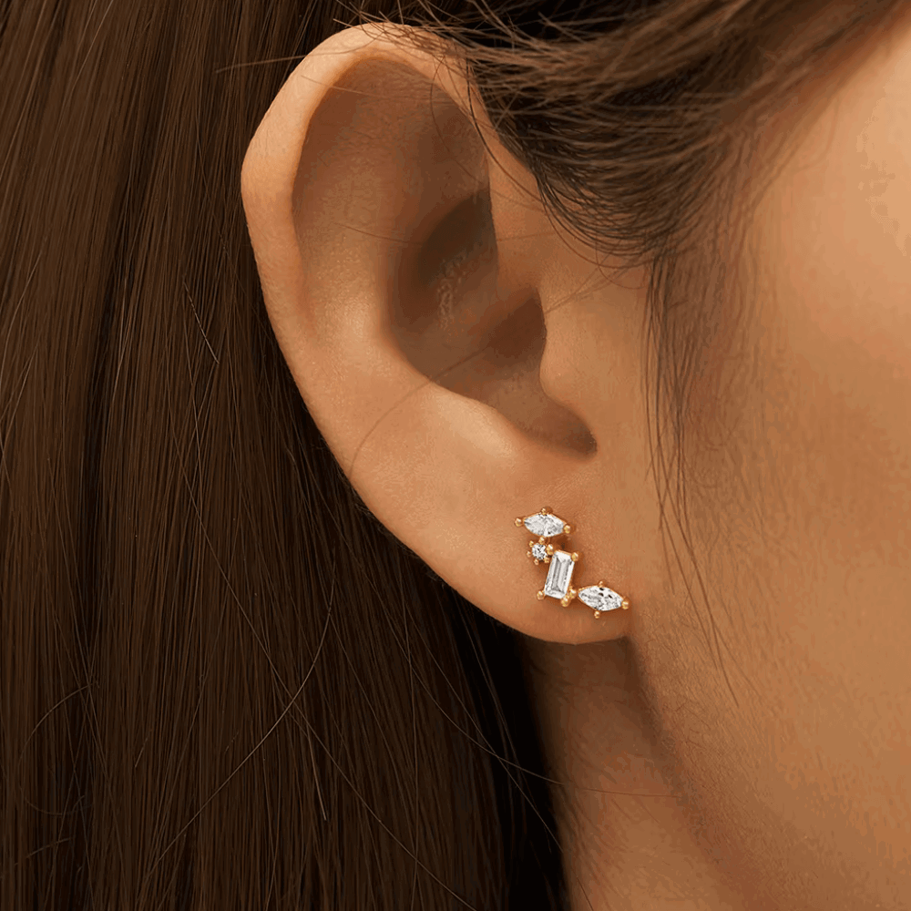 Celestial Cluster Earrings with AAAAA Cubic Zirconia