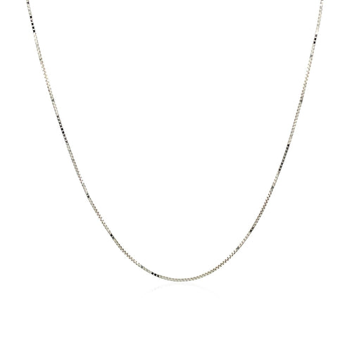14k White Gold Classic Box Chain 0.6mm