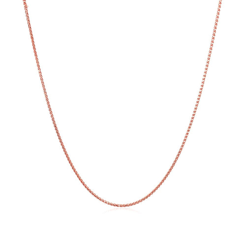 14k Rose Gold Diamond Cut Round Wheat Chain (0.60 mm)