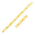 14k Yellow Gold 8 inch Extra Wide Paperclip Chain Bracelet (9.60 mm)