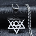 Stainless Steel Star of David Pendant Necklace
