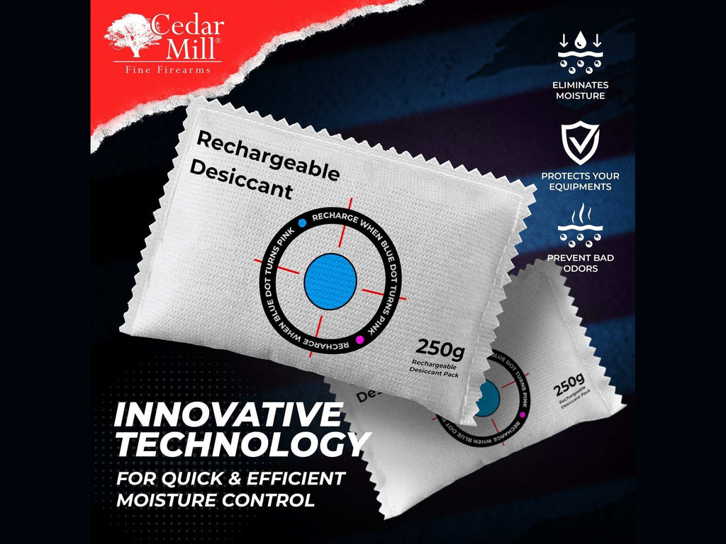 Portable Pistol and Firearm Rechargeable Desicant Dehumidifier - Moisture, Rust, Mold Protection