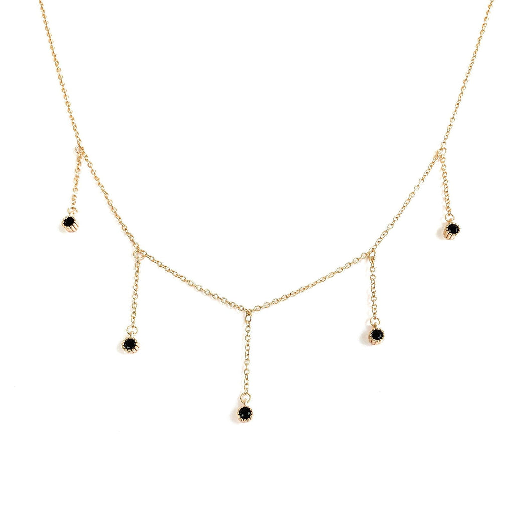 Drop Necklace with Five Cubic Zirconia Stone