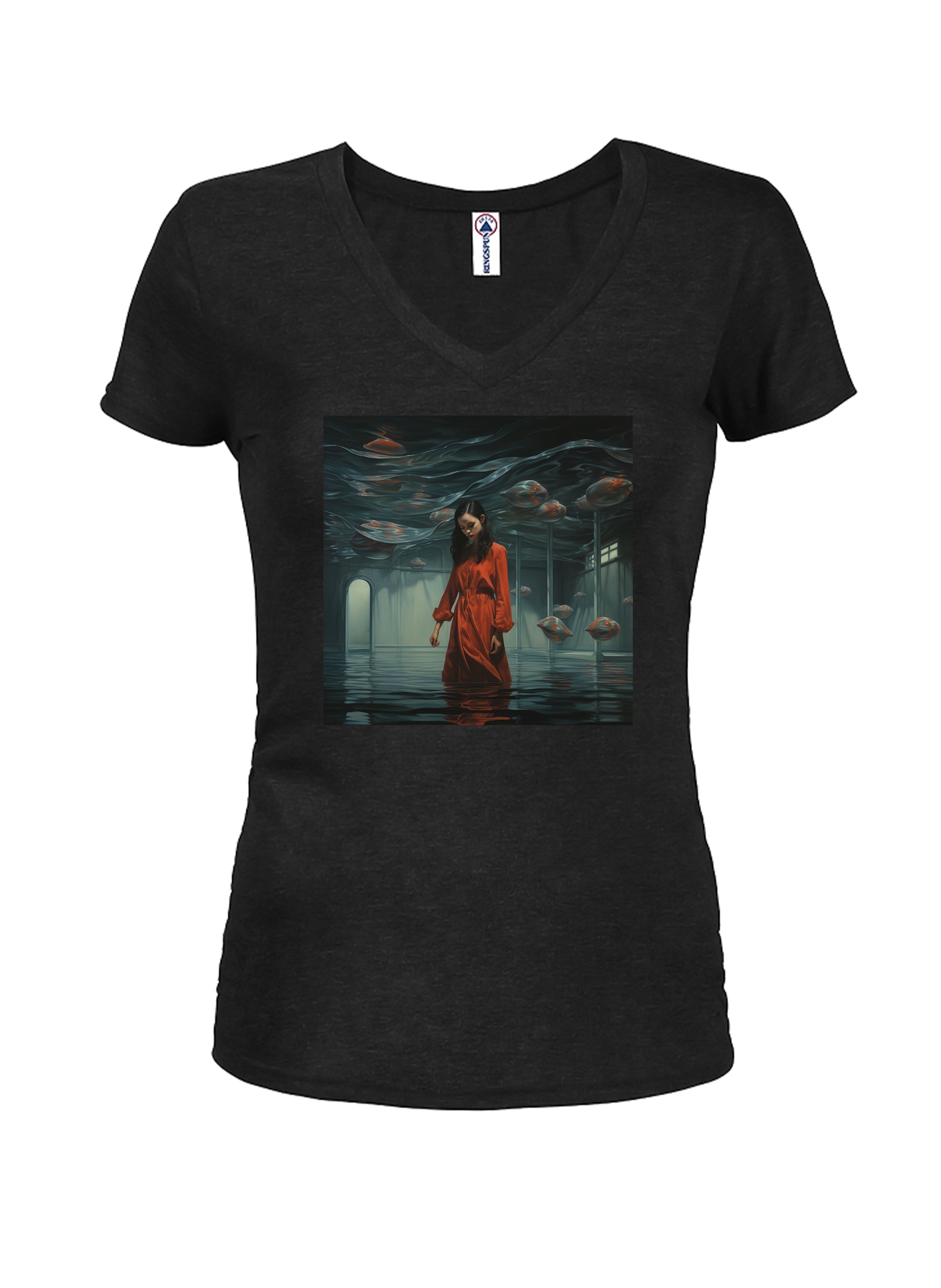 Drowning in Sorrow Juniors V Neck T-Shirt