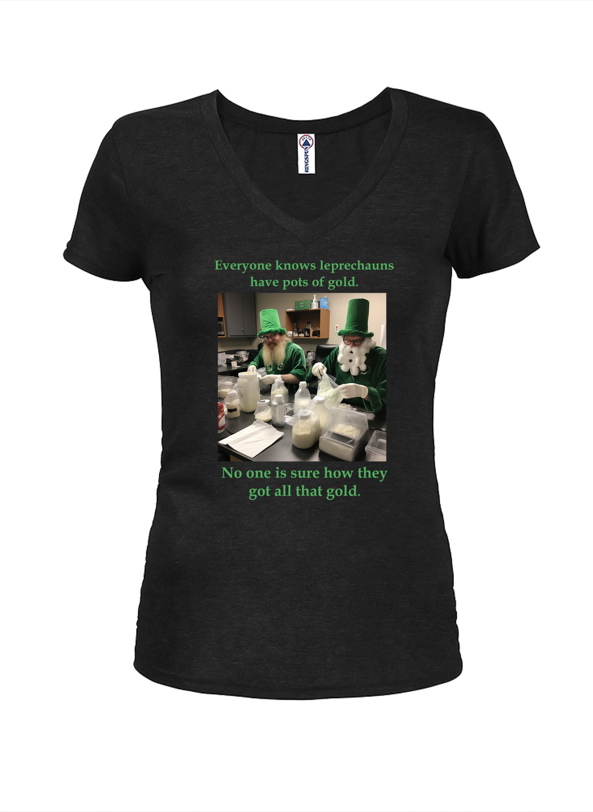 Everyone knows leprechauns have pots of gold Juniors V Neck T-Shirt